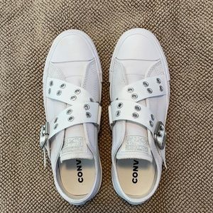 Converse leather buckle slip on’s